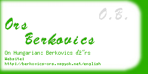 ors berkovics business card